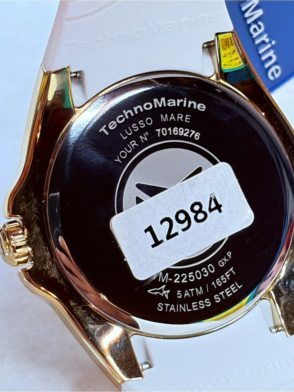 Technomarine Gold Men's Watch with Metallic Dial 44mm w/ Silicone White Band